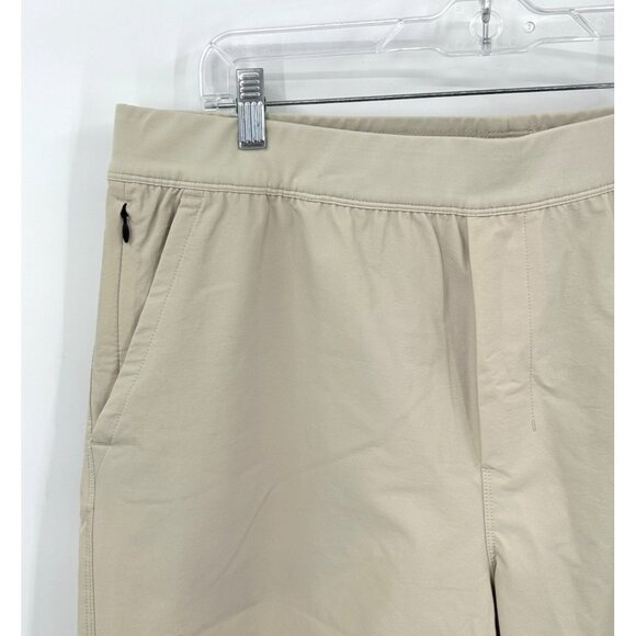 shorts gym training athletic sports drawstring waist pockets tan 38 - Picture 3 of 9